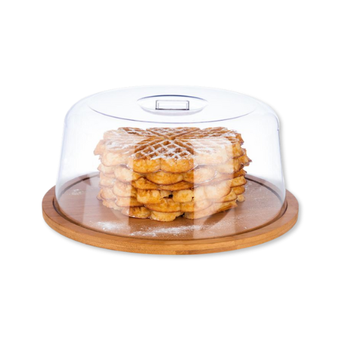 Tabuleiro c/ Tampa em Bambu Ø25 CM