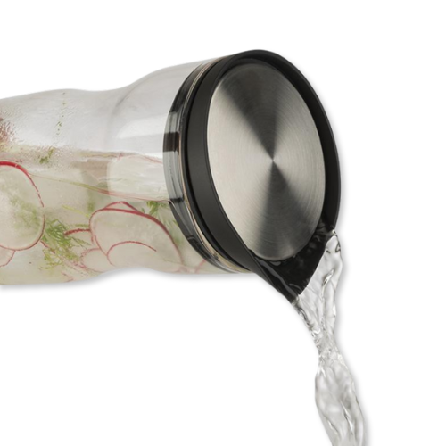 Garrafa de Vidro c/ Tampa em Aço Inoxidável 1,3L