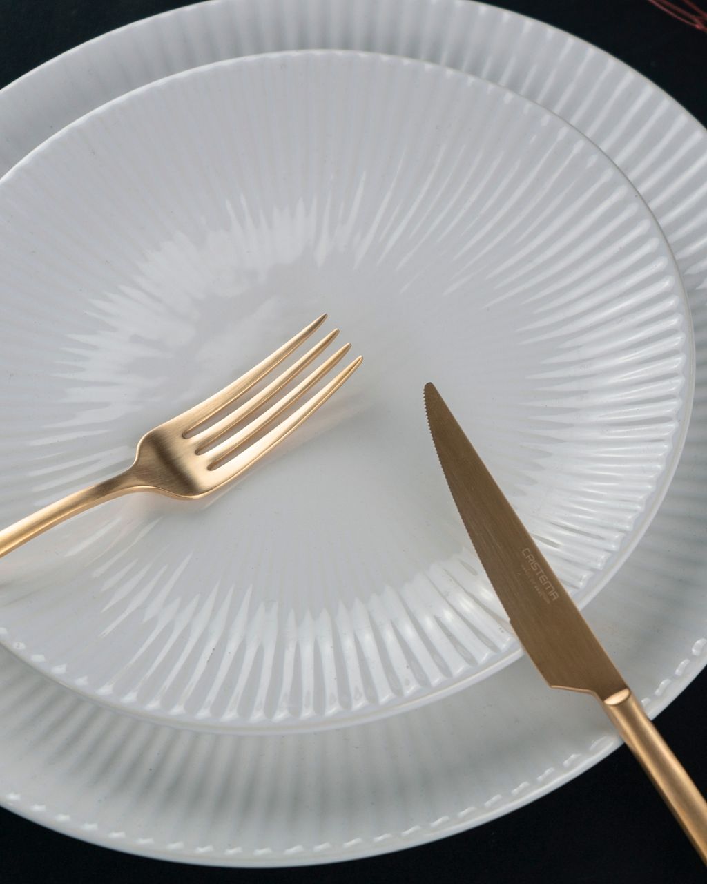 Faqueiro de Madeira Tokyo Mate Gold (48 Peças)