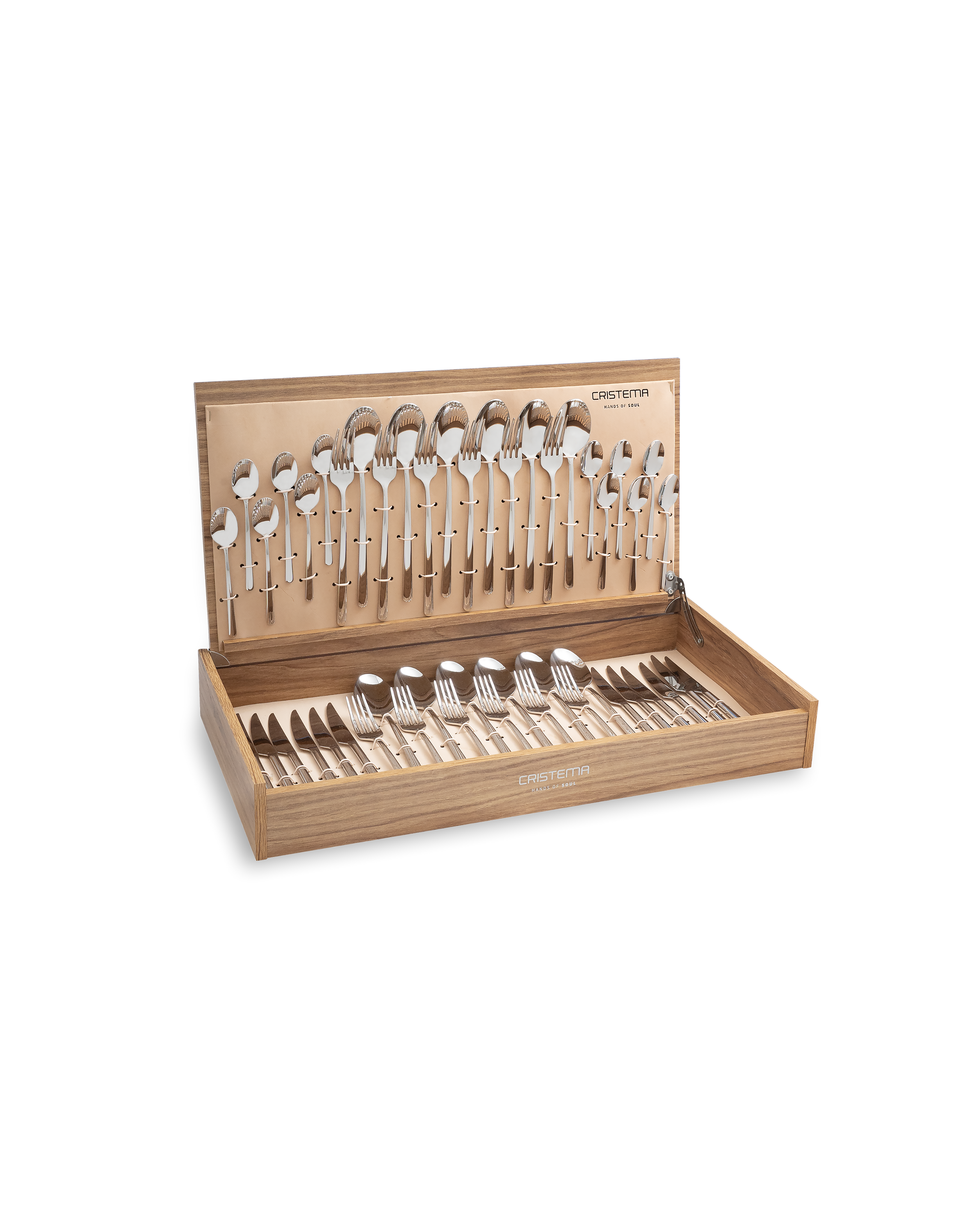 Faqueiro de Madeira Tokyo Mate Gold (48 Peças)